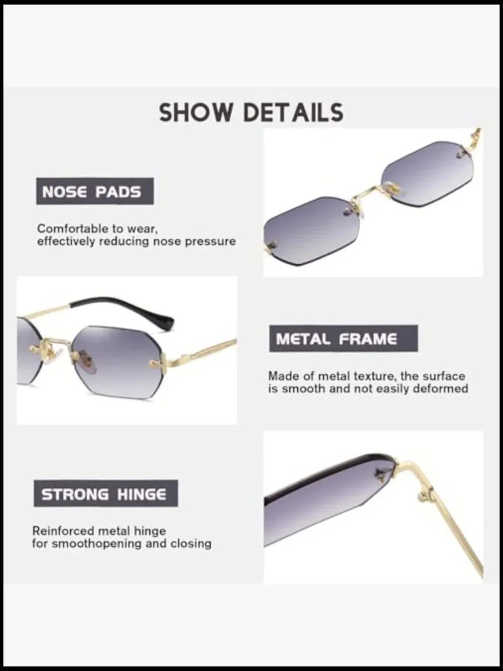 N/A rimless rectangle